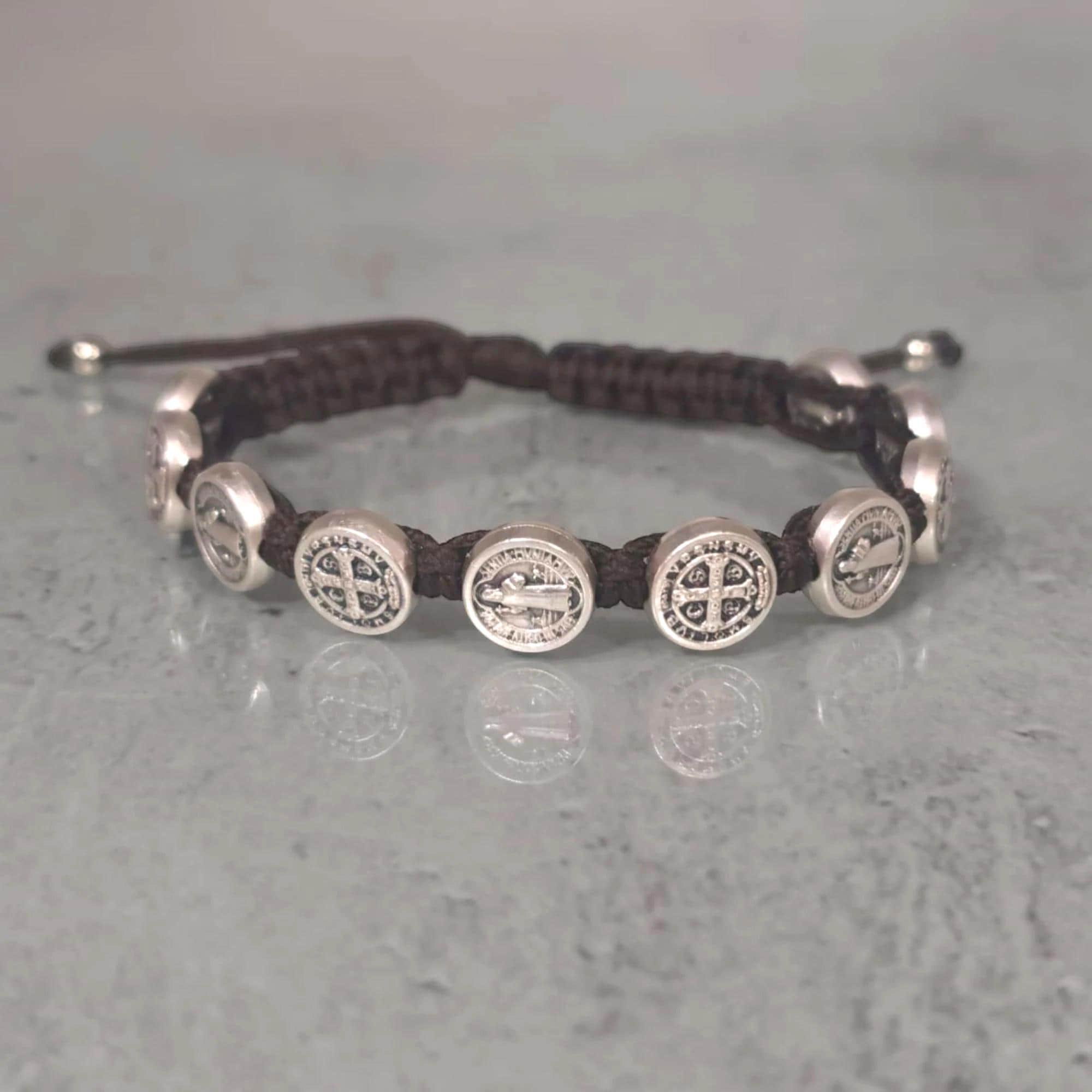 Bracciale San Benedetto In Acciaio Inox - Ciondolo Religioso, Regolabile, Per Uomini E Donne - Foto 5