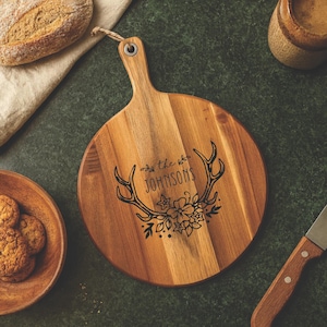 Personalized Wooden Charcuterie Board – Custom Laser Engraved Cheese & Serving Board