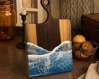 Ocean Resin Live-Edge Wooden Charcuterie Board