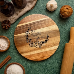 Personalized Acacia Wood Charcuterie Board: Custom Engraved 12&quot; Serving Tray