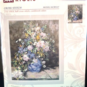 Spring Bouquet After P. A. Renoir&#39;s Painting Counted Cross Stitch Kit by RIOLIS