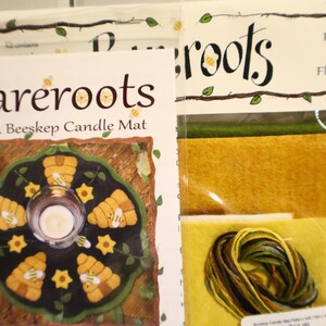 Bareroots Beeskep Candle Mat Kit Pattern with Fabric and Floss Pack #164