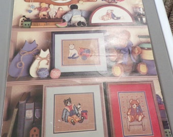 Leisure Arts Cross Stitch Leaflet #496 Toys Now And Then