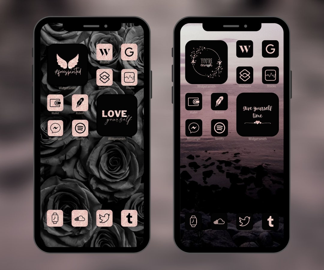 270 Glitter Ios 15 App Icon Pack With 4 Bonus Wallpapers and 34 Widget ...