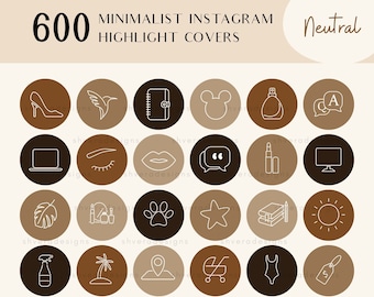 600 copertine di evidenziazione di Instagram dai toni neutri minimalisti, icone di storie di Instagram, modello di Instagram, Boho, pacchetto di icone estetiche di Instagram