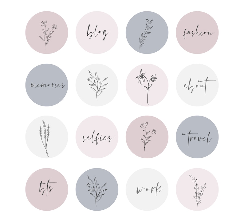 130 Botanical Instagram Highlight Icons and Story Covers Chic - Etsy