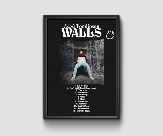 Louis Tomlinson walls Album Print/poster in BLACK 