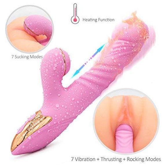 7 Multi Speed Powerful Wand Massager With Clitoral Suction Vibrator And Heated Thrusting Dildo, Usb Chargeable Waterproof Wireless Massage