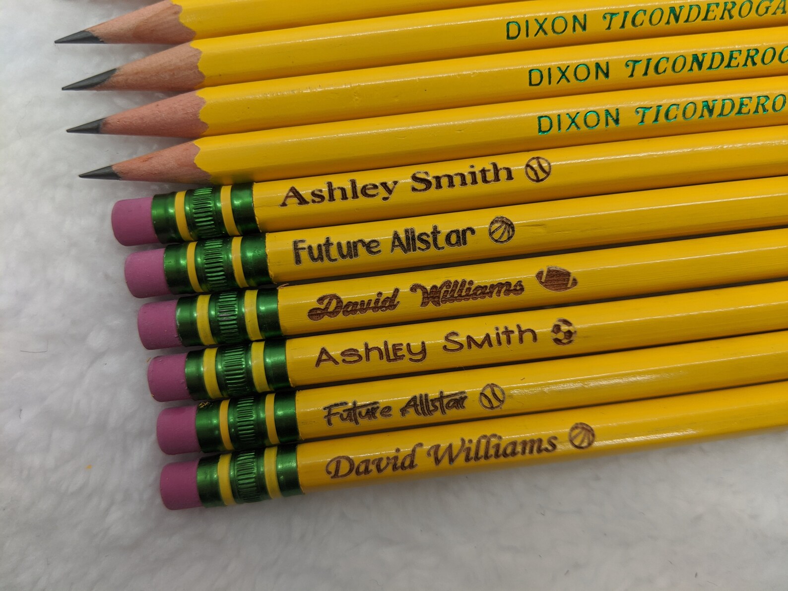Personalized Pencils Ticonderoga Pencils Engraved Pencils Etsy