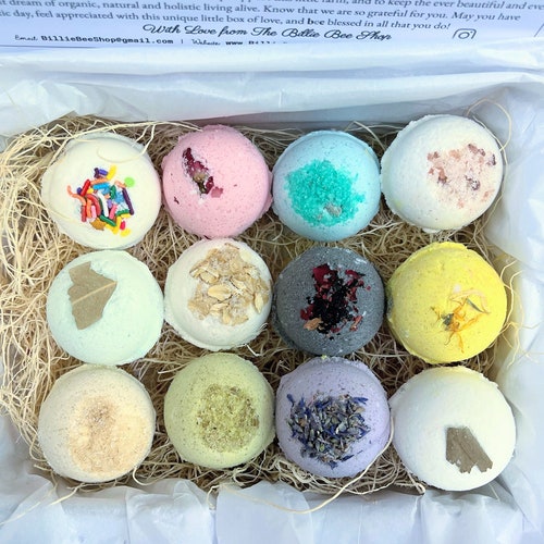 Natural Bath Bomb Box Bath Bomb Gift Set Bath Bombs Etsy