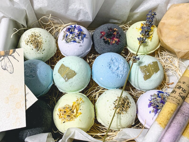 Natural Bath Bomb Box Bath Bomb Gift Set Bath Bombs Etsy