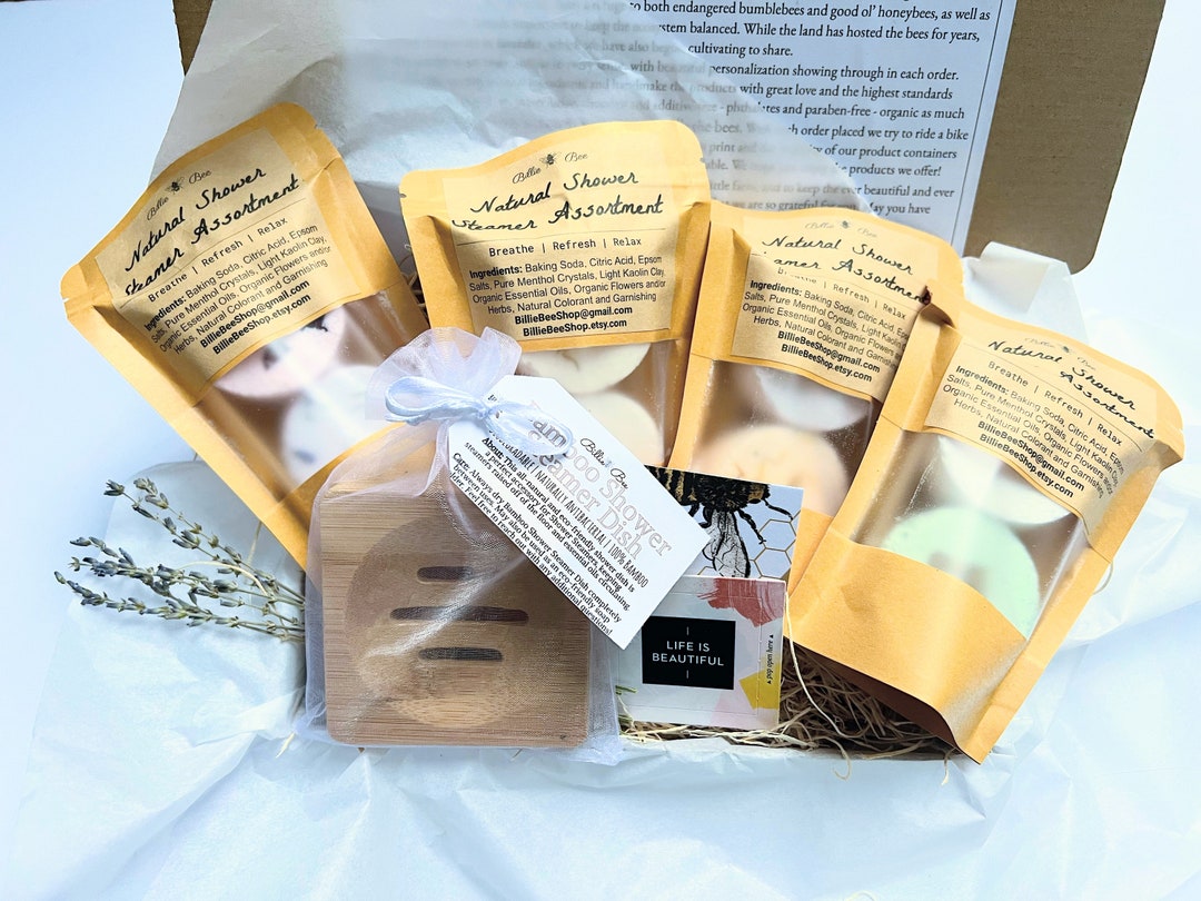 Shower Steamers With Bamboo Holder Shower Steamers Gift Set Shower