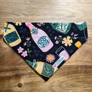 Pet Bandanas -  Rose All Day - Over the Collar - champagne, brunch, wine, foodie, dog bandanas, girl bandana, girl accessory, sangria