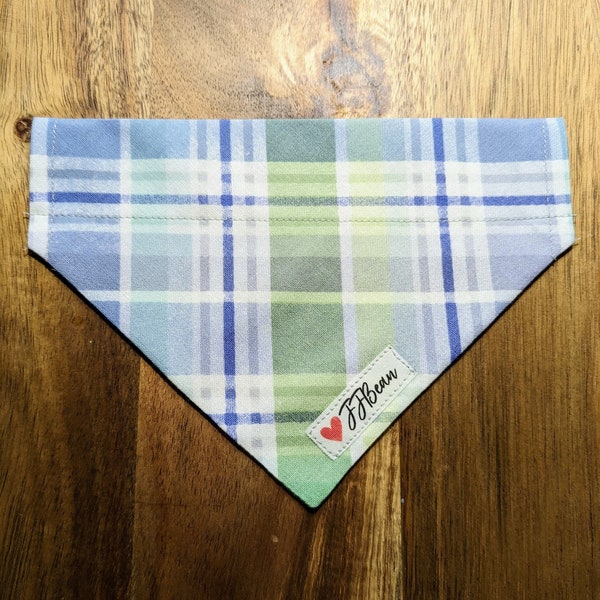Pet Bandanas - Picnic Season -Over the Collar - nature, pastel, spring, easter, spring break, summer, golf, country club, green, plaid vibes