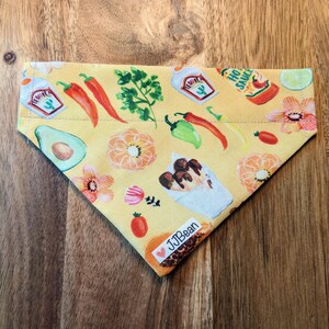 Pet Bandanas - Chorizo -Over the Collar - yellow, spice, hot, jalepeno, cook, grill, foodie, hot sauce, mom, summer, dog gift, pup, dog