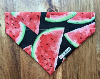 Pet Bandanas - Watermelon Summer -Over the Collar - fruit, yellow, summer, pool, drink, vacation, cocktail, margarita, dog gift, pup, ice