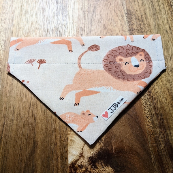 Pet Bandanas - Nala -Over the Collar - lion, jungle, simba, lion cub, africa, safari, tan, dog bandana, dog accessory, barkday, dog birthday