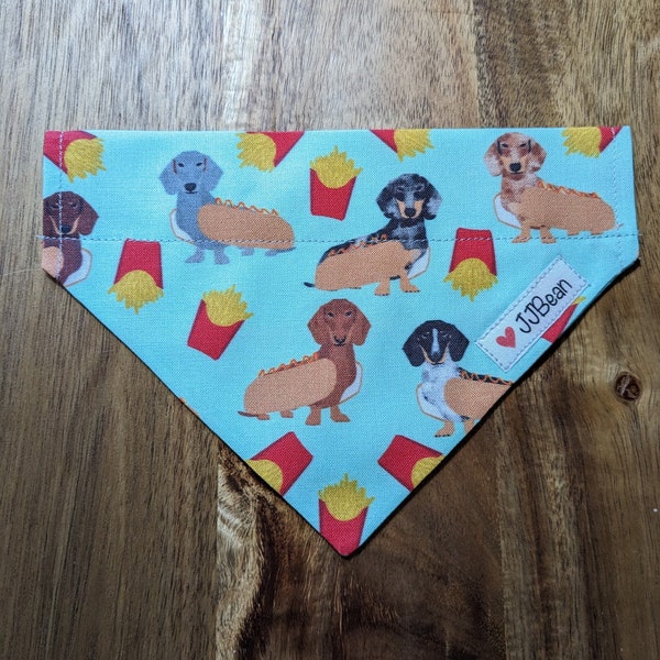 Pet Bandanas - The Hunter - Over the Collar- fries, french fries, hot dog, sausage dog, doxie, weiner dogs, dachshund, dapple, coney dog