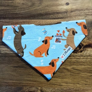 Pet bandana - Pizza Party dogs - Over the Collar Bandanas -  Pizza, Soda, Party, Dogs, Flannel, Fun, Kids, Dog, Cat
