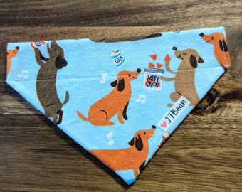 Pet bandana - Pizza Party dogs - Over the Collar Bandanas -  Pizza, Soda, Party, Dogs, Flannel, Fun, Kids, Dog, Cat