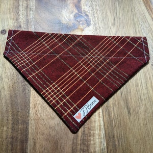 Pet Bandana - Plaid Glam - Over the Collar -Christmas, holiday, sparkle, snow, season, new years, gift, friend, tree, holiday tree, glamor