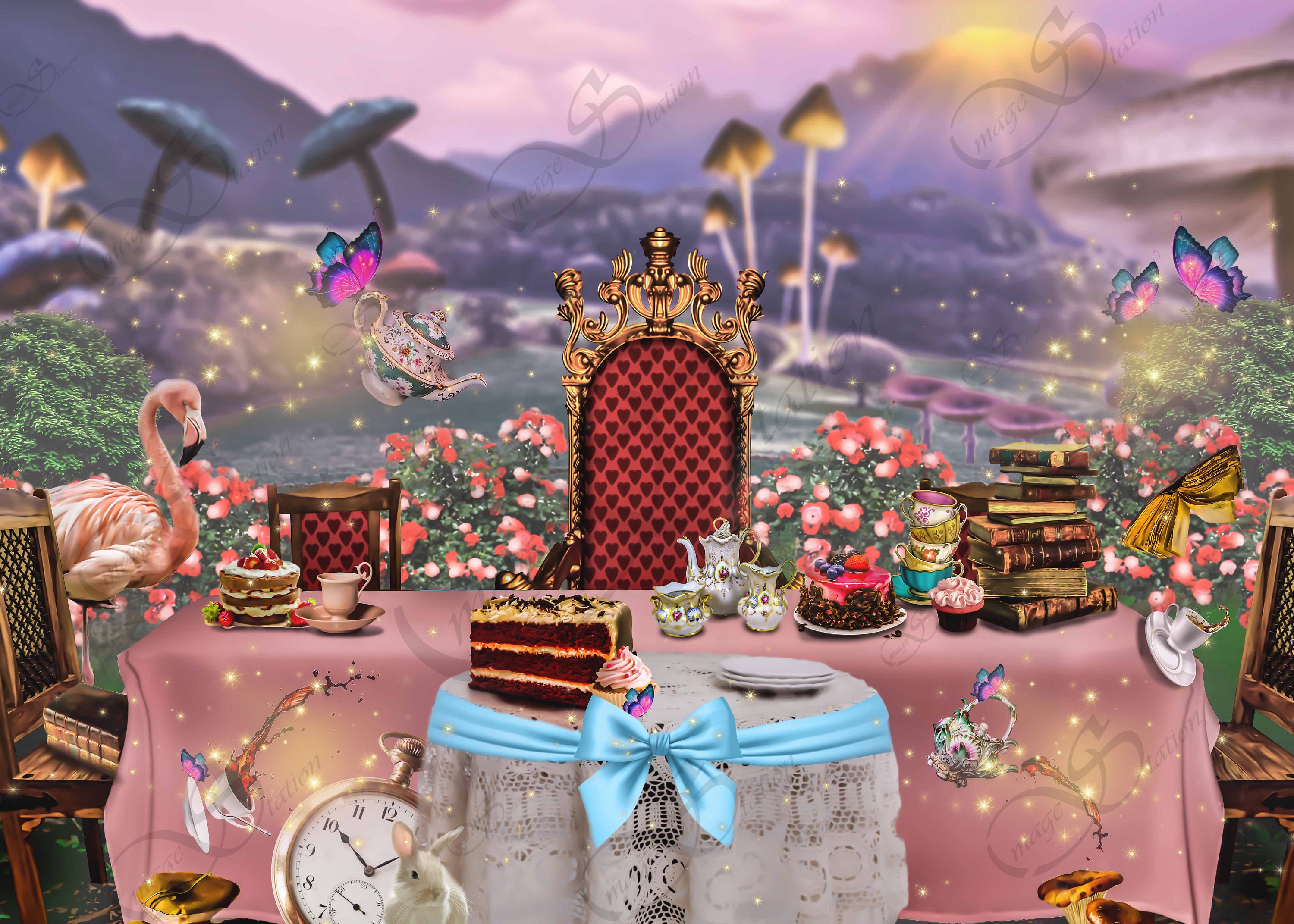Alice in Wonderland Mad Hatters Tea Party Inspired Background - Etsy UK