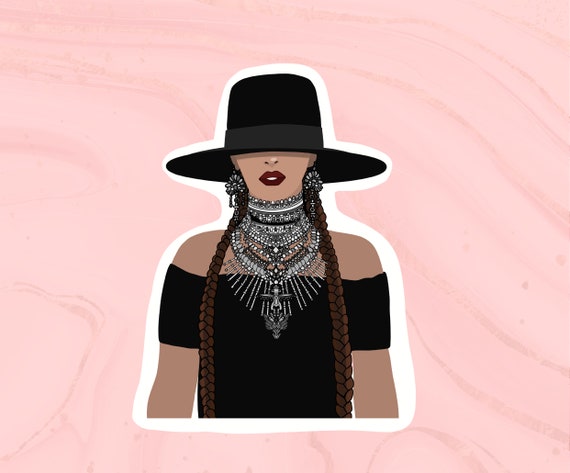 Beyonce in a hat, Queen B vinyl sticker | cute stickers | laptop stickers |  Journal stickers | best friend gift 