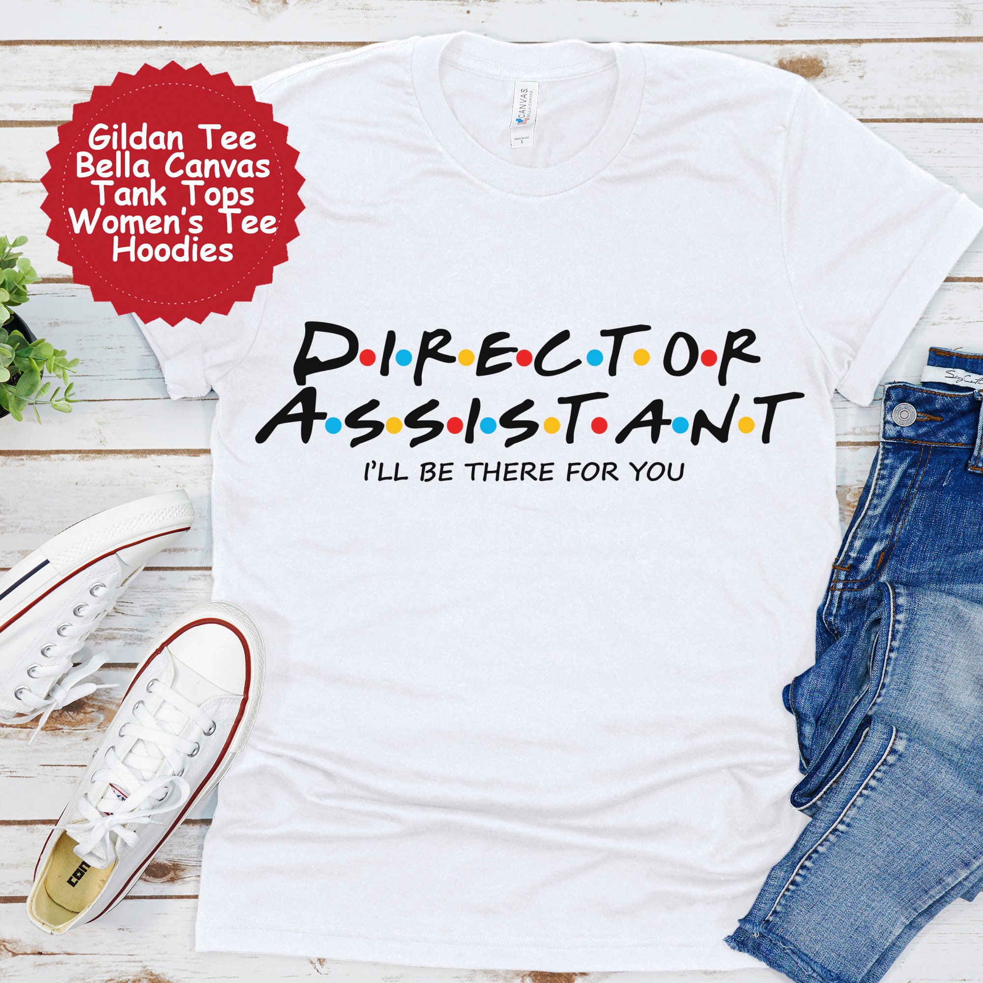 Director Assistant Shirt Gift for Assistant Graphic Tees and Hoodies New Job Gift For Her Leopard Print Rainbow Shirt Assistant T-shirt