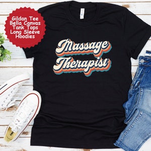 Massage Therapist Shirts Retro Style, Gifts for Massage Therapist, 90s Nostalgia Graphic Tee, Trendy Crewneck and Hoodie, Massage Therapist
