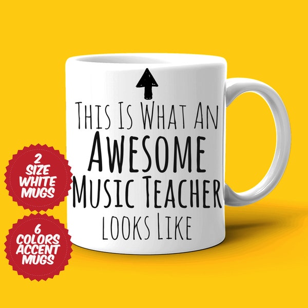Music Teacher Gift, Music Teacher Mug, Awesome Teacher, Best Teacher Ever, Gift For Teacher, Appreciation Cup, Tea Coffee Cup