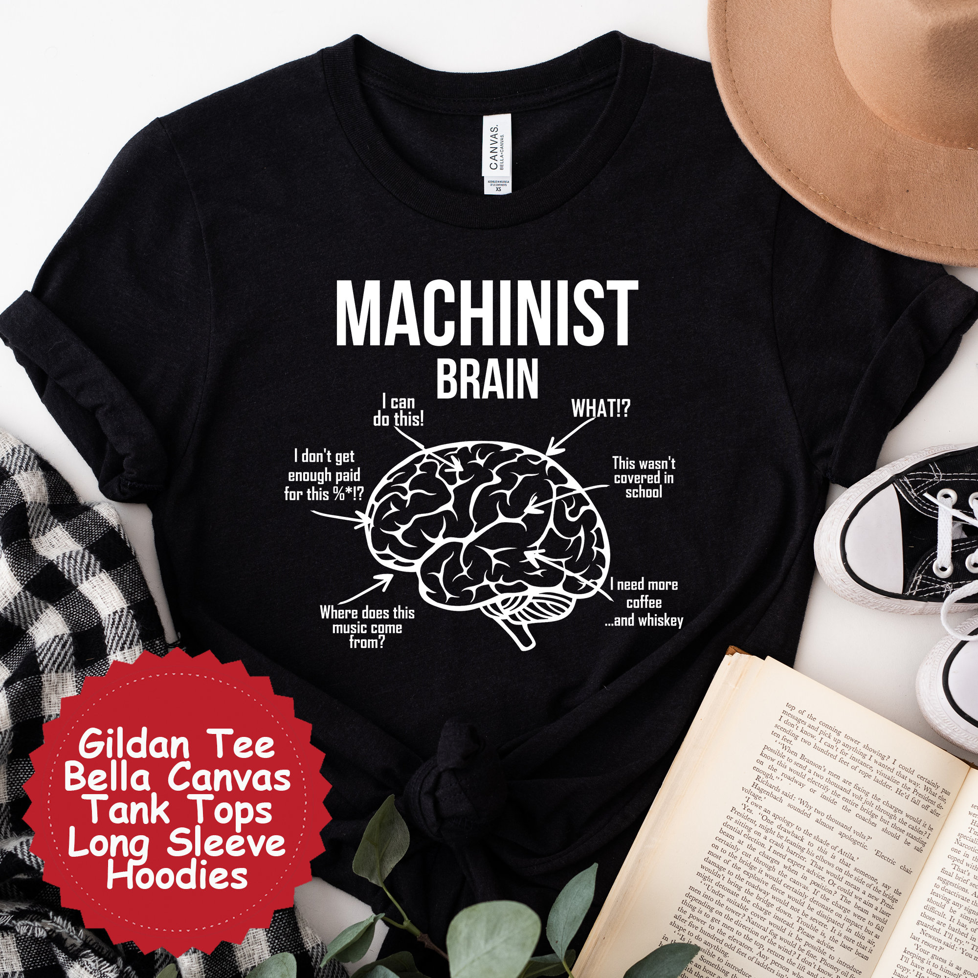 Machinist's Brain Funny T Shirt Machinist's Brain Funny T Shirt