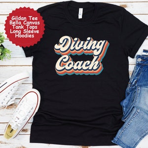 Diving Coach Shirts Retro Style, Gifts for Diving Coach, 90s Nostalgia Graphic Tee, Trendy Crewneck and Hoodie, Diving Coach T-shirt