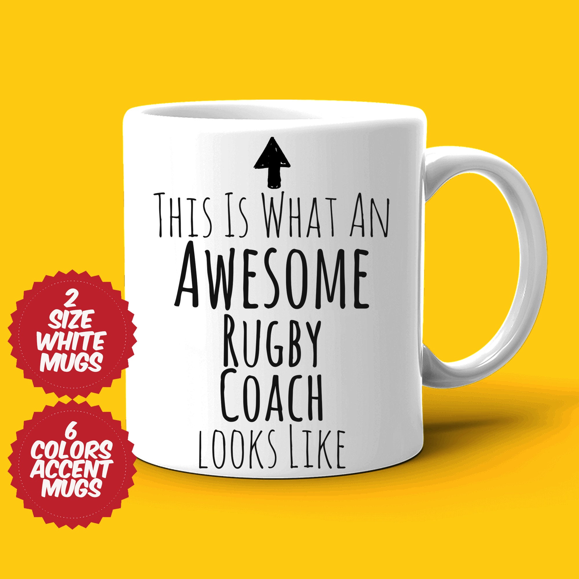 Mug céramique blanche Fille Rugby Noir - Stick Marquage Agen