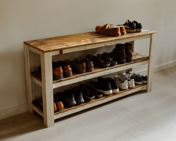 Shoe Storage, Entryway Organizer, Shoe Rack, Wooden Shelves