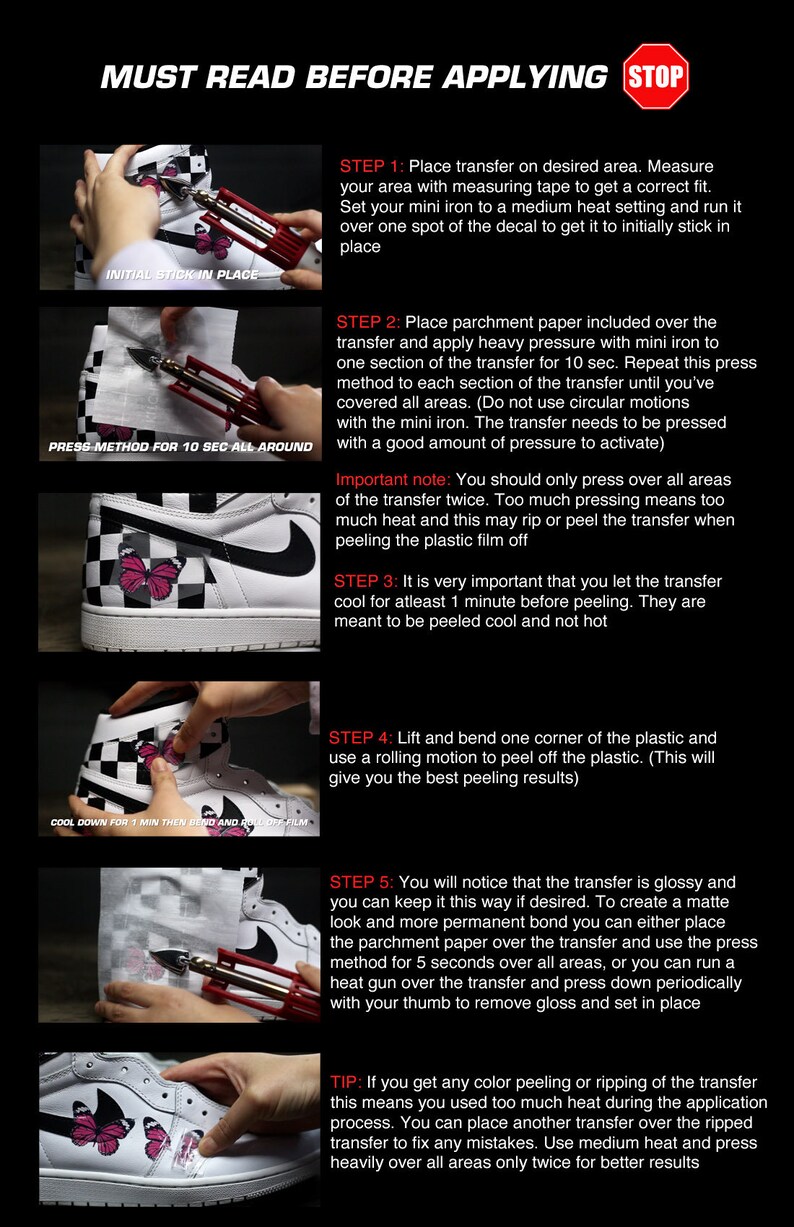 Cherry blossom permanent full color heat activated iron on transfer for shoes pack clothing etc