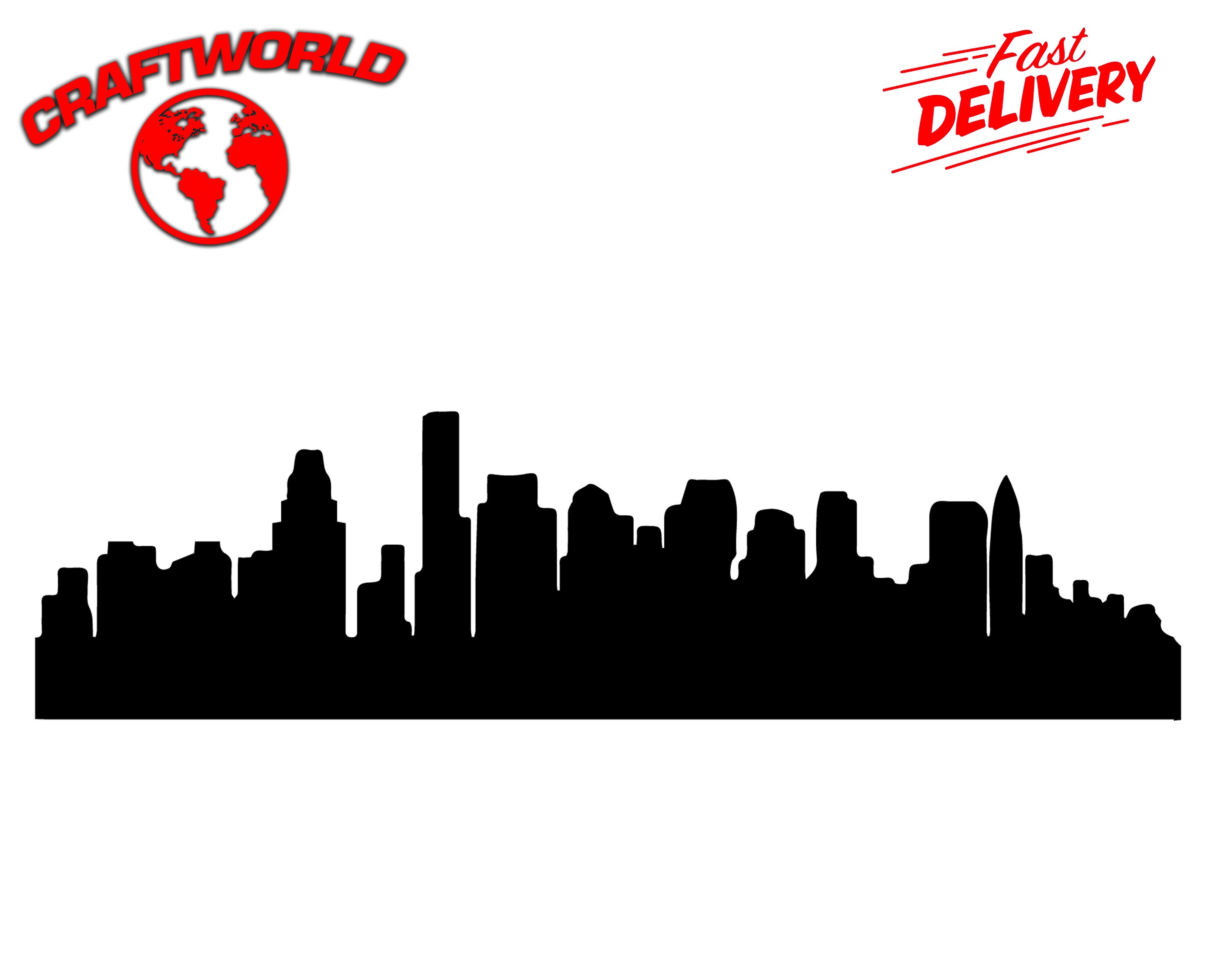 Boston city skyline vinyl painting stencil multiple size Etsy