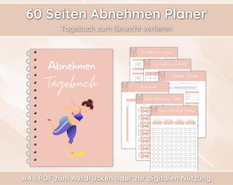 Weight loss diary, fitness tracker, weight loss journal (German)