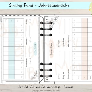 May include: A printable sinking fund tracker with a black and white design. The tracker includes sections for the reason for saving, the amount saved, the payment date, and the total amount saved. The tracker is designed for use with a binder.