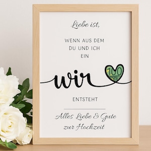 Digital wedding gift with money heart | Wedding gift money | DIY money gift for the bride and groom | Last-minute instant download A4