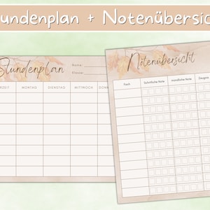Printable timetable, PDF template