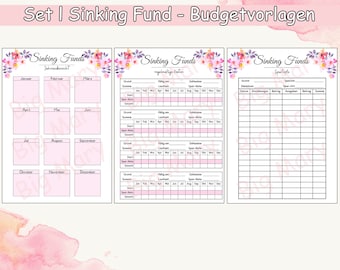 Sinking Fund Tracker Set, Budget Templates, Budget Savings Templates, A4 Format, Digital Budget Templates