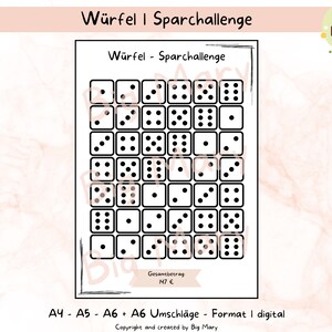 dice game, savings challenge, digital savings template, budget template, budget planning, financial planning, budget binder template, Big Mary, save money