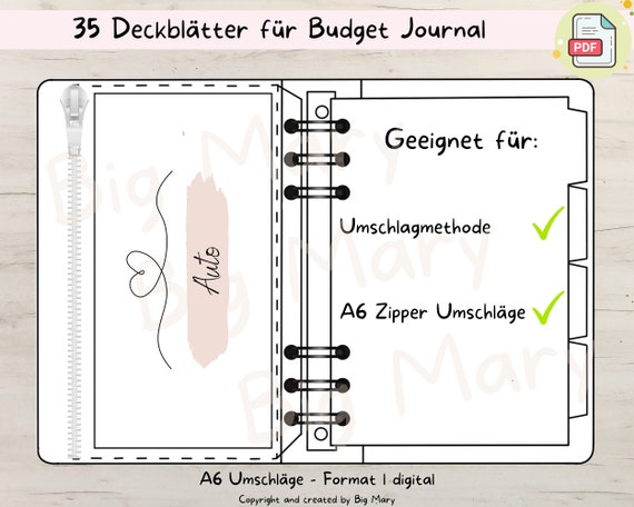 39 3 couvertures vierges pour Budget Journal, couvertures pour la