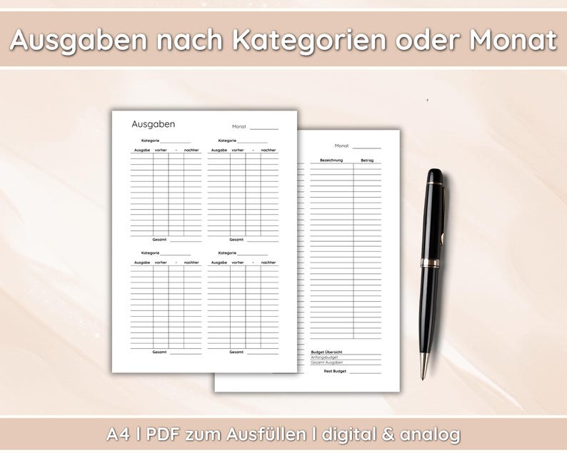 Budget Planning Set | PDF Template for Income, Expenses & Sinking Funds ...