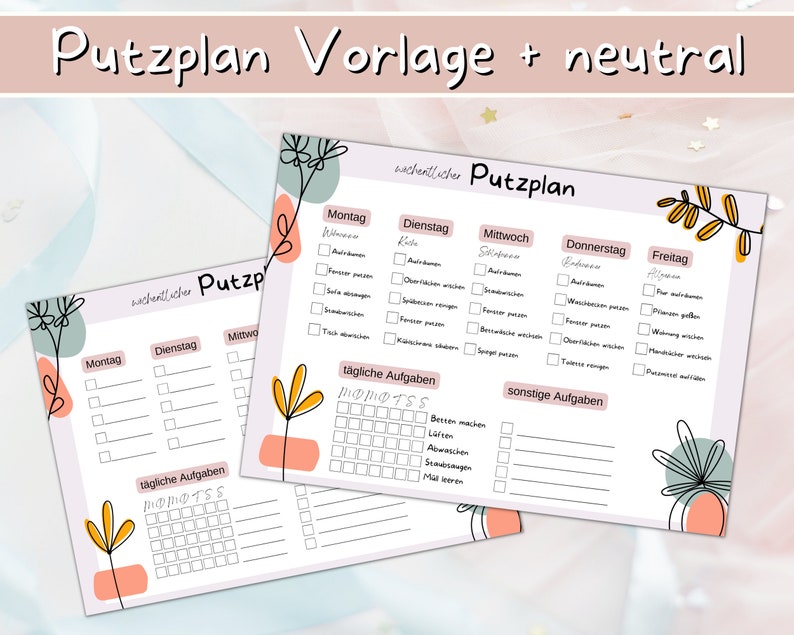 Wochentlicher Putzplan Putzplan