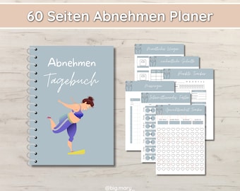 Weight loss diary, fitness tracker, weight loss journal (German)