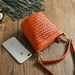 French romantic woven bag leather Shoulder Rattan leather weaving Vintage Tote bag messenger small bag Art personality handbag for women