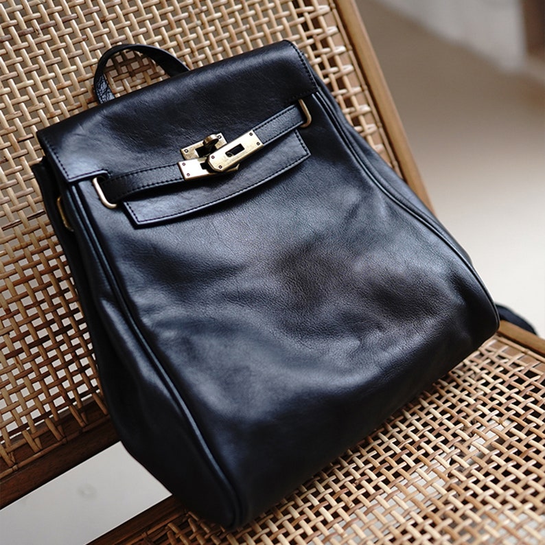 Women Leather Small Backpack/leather Backpack Etsy