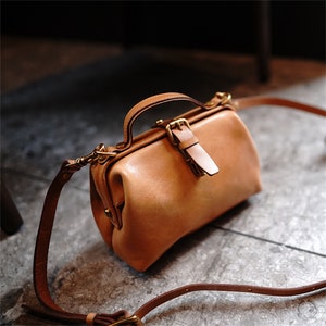 Small crossbody bag Yellow Brown, vintage leather bag, belt bag, shoulder bags, gift for her, leather bag women