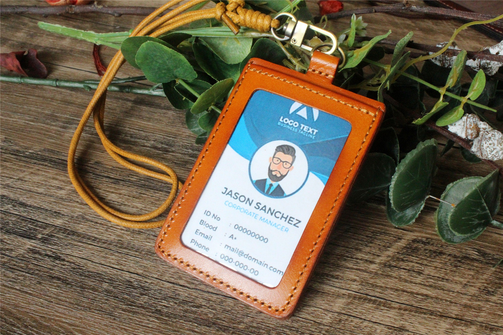 Work Accessories sleeve Personalized ID Badge Holder with Etsy